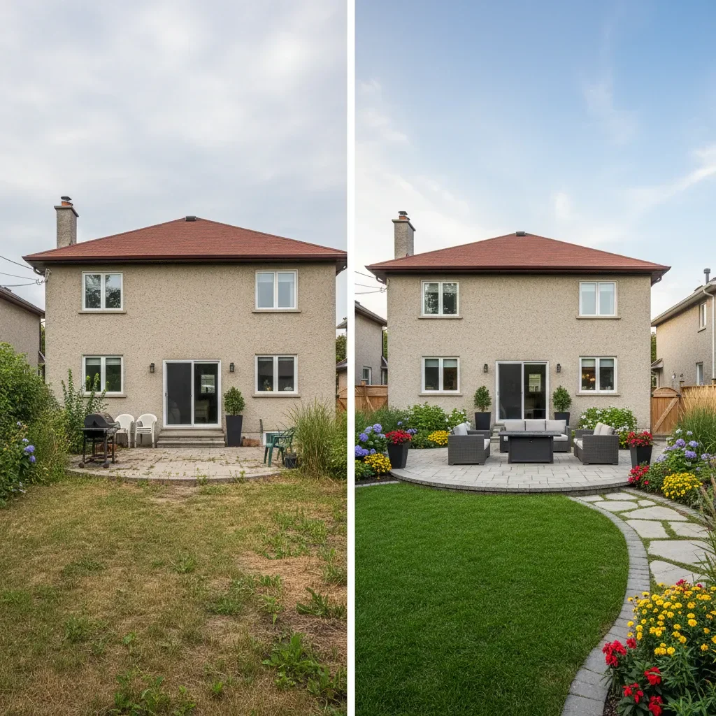Landscaper transformation - before and after by Urban Landscaping Laval in Laval
